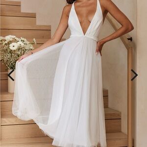 Selfie Leslie White Backless Dress
